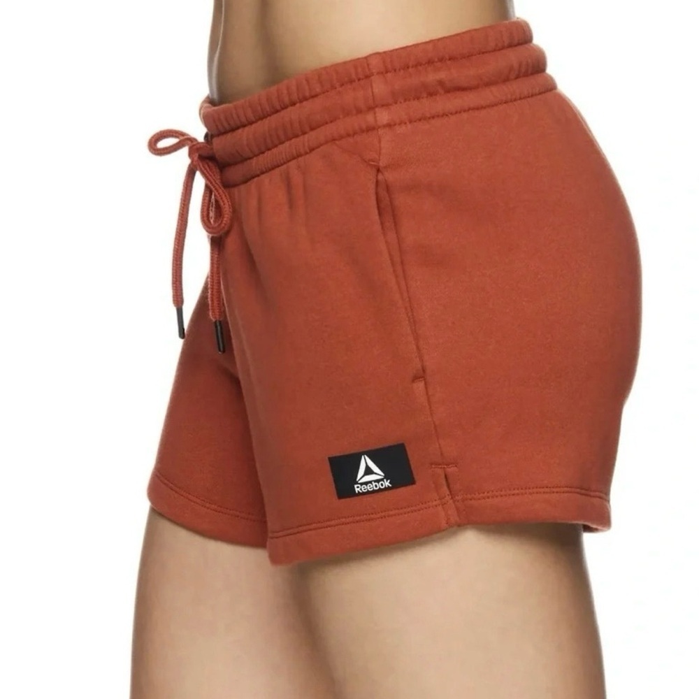 2 Reebok Women's After Class Shorts with Pockets 2 Gray/Rust - Picture 9 of 12